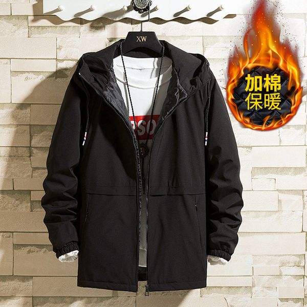 

winter parka 2021 street size plus hoodie male warm cotton man jacket gne1, Black;brown