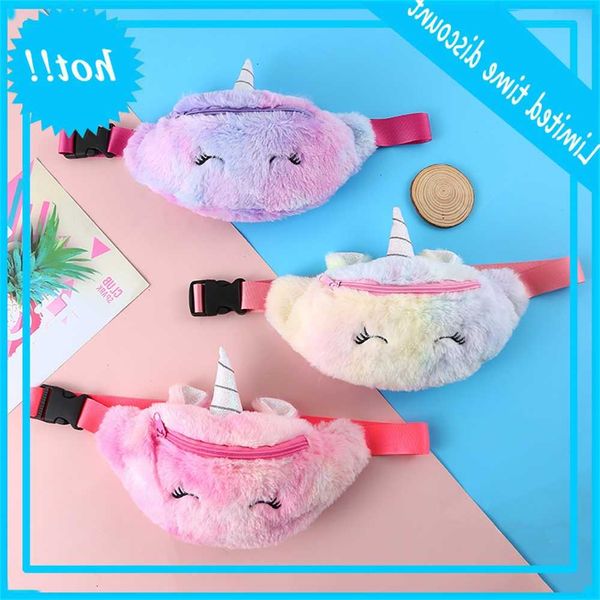 

unicorn children's plush waist cartoon animal one shoulder messenger cute student mini mobile phone bag