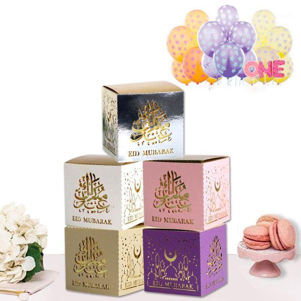 

50pcs paper hollow eid mubarak candy storage box ramadan decoration gift box ramadan kareem party favors islamic eid1
