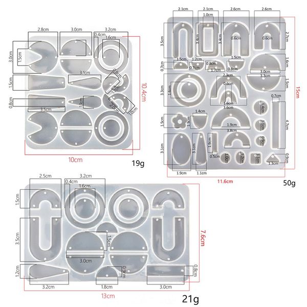 

qiaoqiao diy 1 шт новая смола зеркало diy кристалл эпоксидные серьги уха подвеска mold геометрический коллекция mold смола кольцо ручной wmt, Black