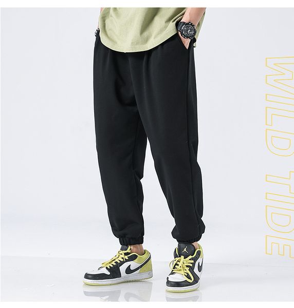 

2020 autumn and winter new men casual trousers youth hong kong style casual loose sweatpants korean style close-up guard pants trend, Black;green