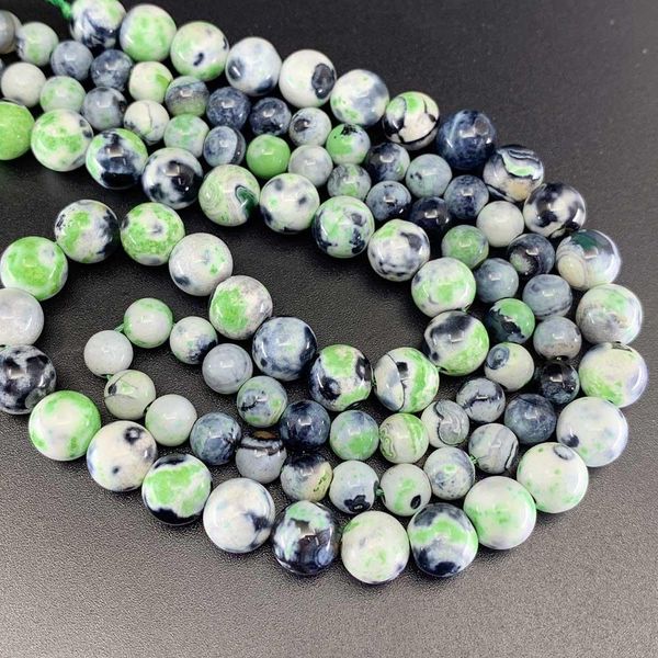 

1 strand lot 6 8 10 mm natural stone green flame agates bead round loose spacer beads for jewelry making findings diy h bbytmw