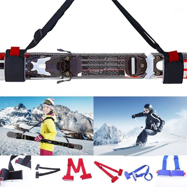 

back support snowboard straps portable double fixed with shoulder strap protect your arms1, Black;blue
