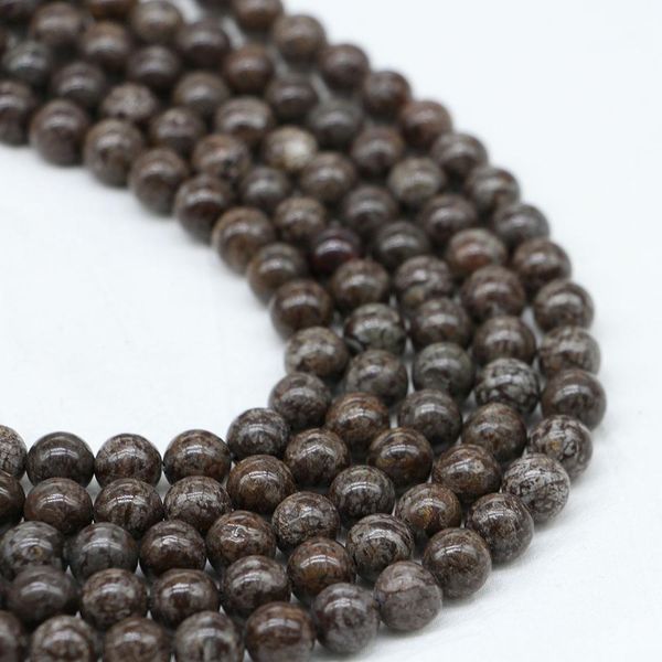 

4 6 8 10 12mm natural stone bead brown snowflake obsidian bead round loose spacer beads for jewelry making findings diy bracelet h jlloim