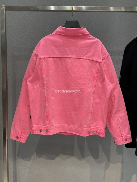 

women's jackets autumn and winter high version b family chest embroidery heavy industry washing jacket loose men's women's sa, Black;brown