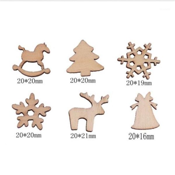 

christmas decorations 60pcs decoration wooden snowflake tree deer trojan natural diy hanging ornaments1