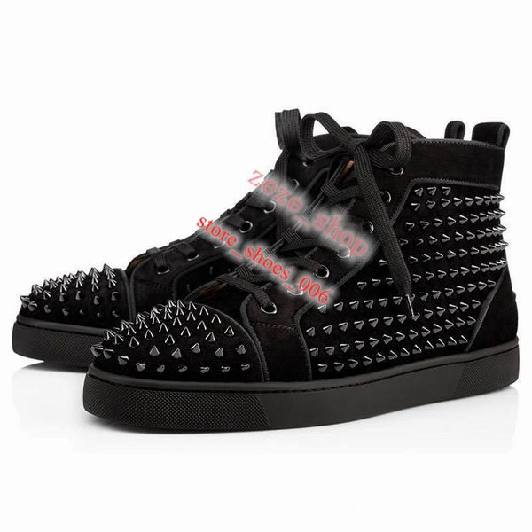

2020 red bottoms men women studded spikes sneakers vintage casual rivet platform shoes genuine leather sneaker size 36-47, Black