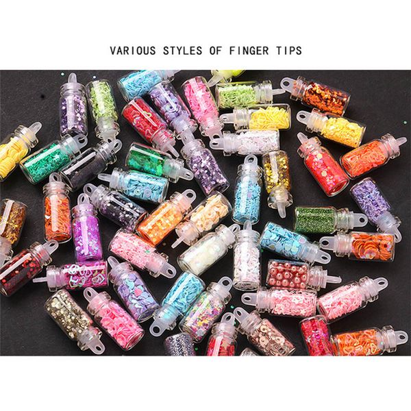 

colorful mixed nail art sequins glitter nail powder pigments 3d ultra-thin sticker flakes manicure decorations set, Black