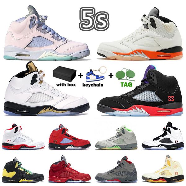 

big size us 13 mens womens jumpman basketball shoes 5 5s designer suede blue red outdoor sport sneaker wings green bean concord camo easter