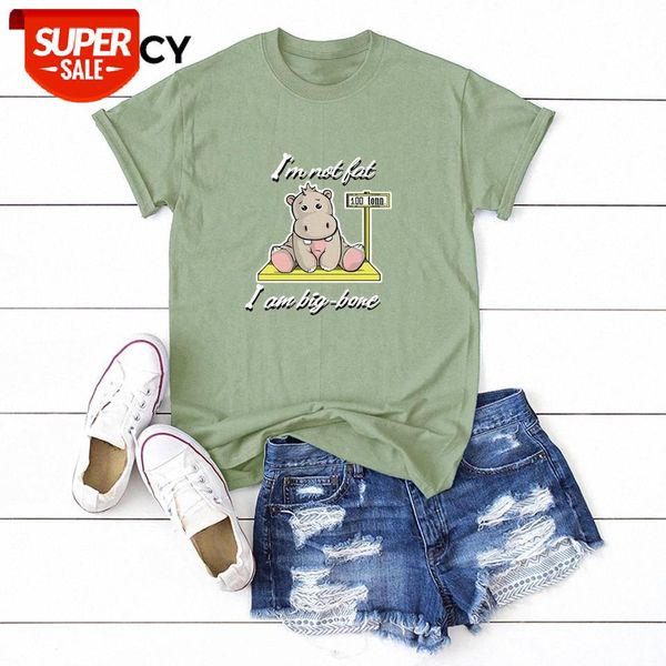 

jfuncy fun hippo printed graphic tees 100% cotton summer woman t-shirt plus size short sleeve women shirts female tshirt #z60r, White