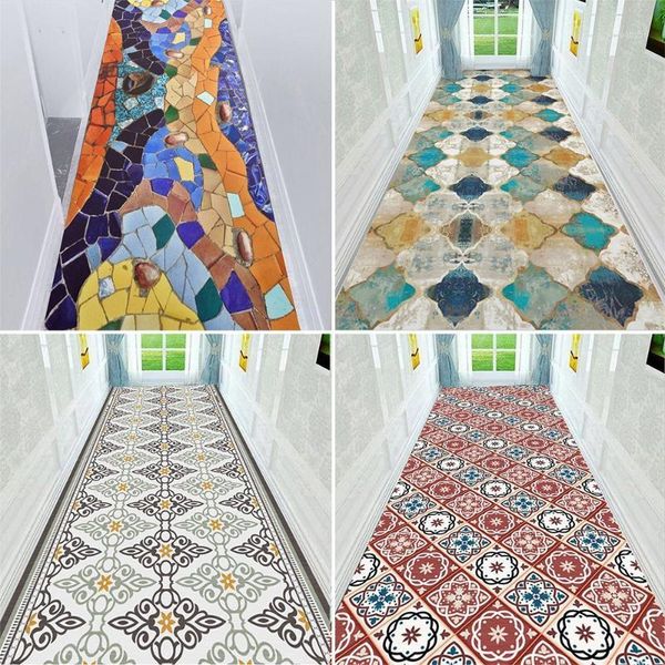 

vintage moroccan stair carpet geometric corridor carpets l hallway floor mat wedding floor area rugs anti-slip polyester rug1