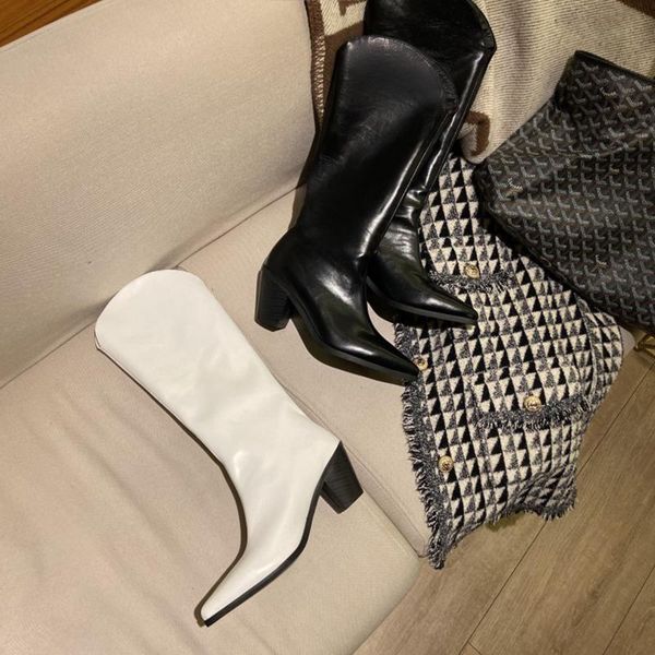 

bottes femme 2020 new winter shoes women's riding boots nightclub pointed toe dating knee high boots zapatos de mujer, Black