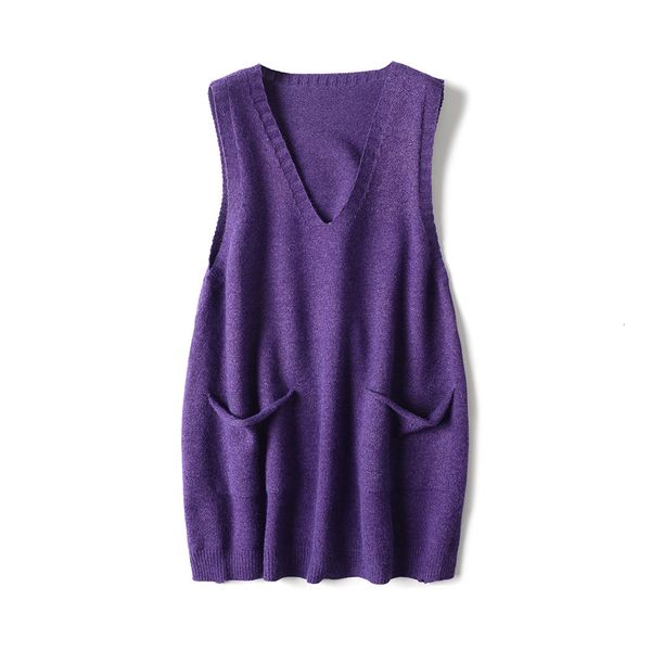 

2021 new v-neck knitted women's autumn and winter korean loose wild vest sleeveless sweater hax7