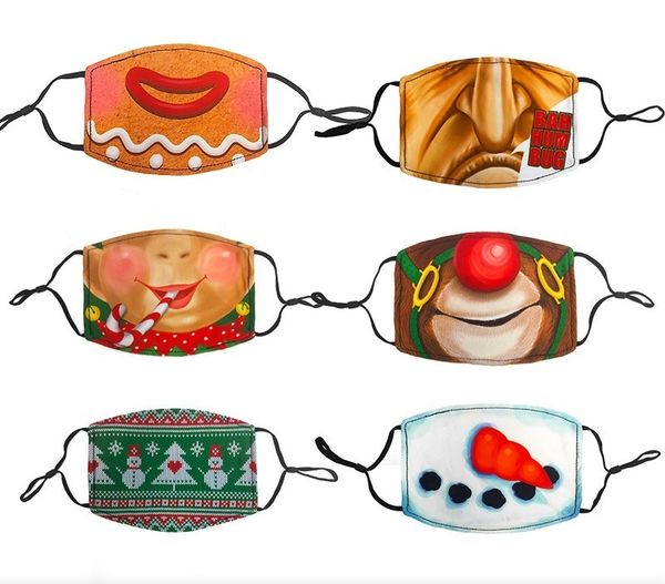 

factoryfa6hchildren cotton designer student christmas face theme cute cartoon creative anti-dust reusable kid masks dhl