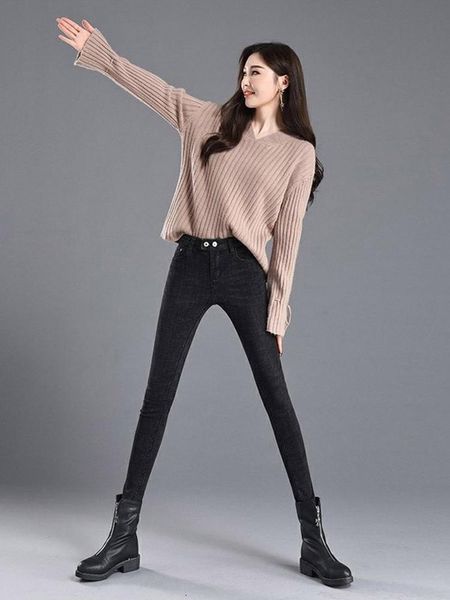 

women's jeans 2021 skinny slim stretch high waist fashion quality, Blue
