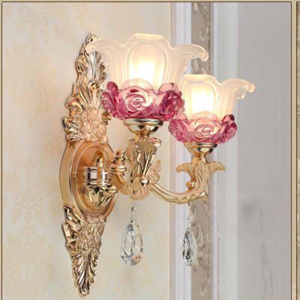 

wall lamp europe purple fixture lighting stained glass shade restaurant living room light salon e14 led sconce luminaire