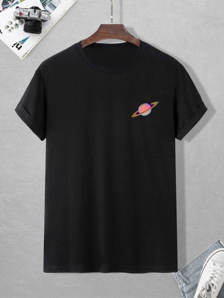 

men planet print tee x9hl#, White;black