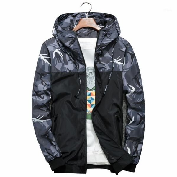 

men's jackets brand autumn mens thin casual jacket patchwork men's hooded camouflage streetwear coats fashion bomber #d71, Black;brown