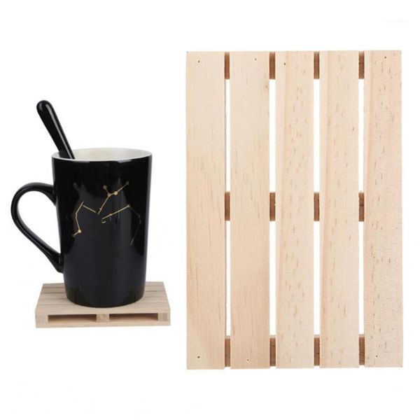 

mats & pads 4 pcs wooden cup mat diy hand-made household craft supplies for home office el kitchen accessories durable pad 1