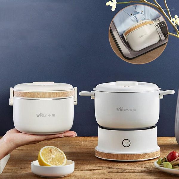 

110-240v folding electric pot multicooker mini portable travel electric cooker split type cooking pot ot 1l1