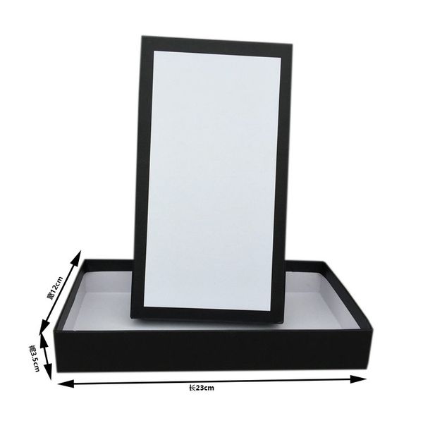 

brand gift packaging boxes for rectangle wallet black white paper card retail packing for fashion jewelry accessories size 23*12*3.5cm
