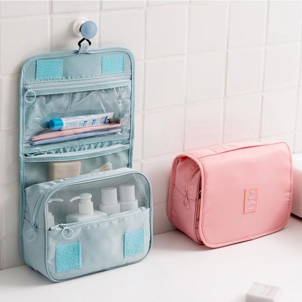 

yesello cosmetic bag portable travel waterproof women travel makeup organizer storage bag portable hang large capacity cosmetics