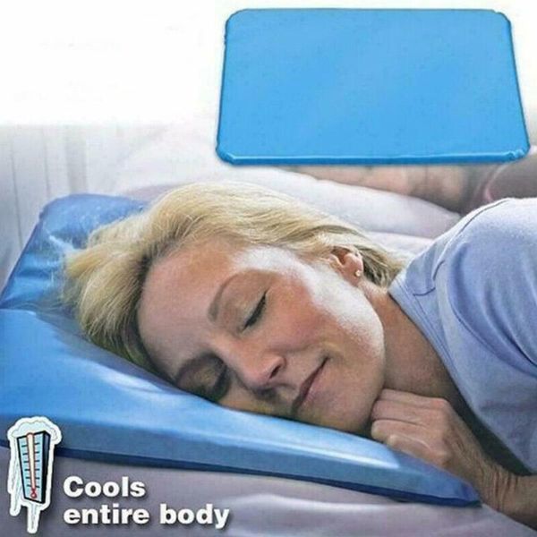 

1pc ice cold pillow cool gel hypoalergentic non-toxic aid pad muscle relief sleeping mat travel pillows neck water blue#y20