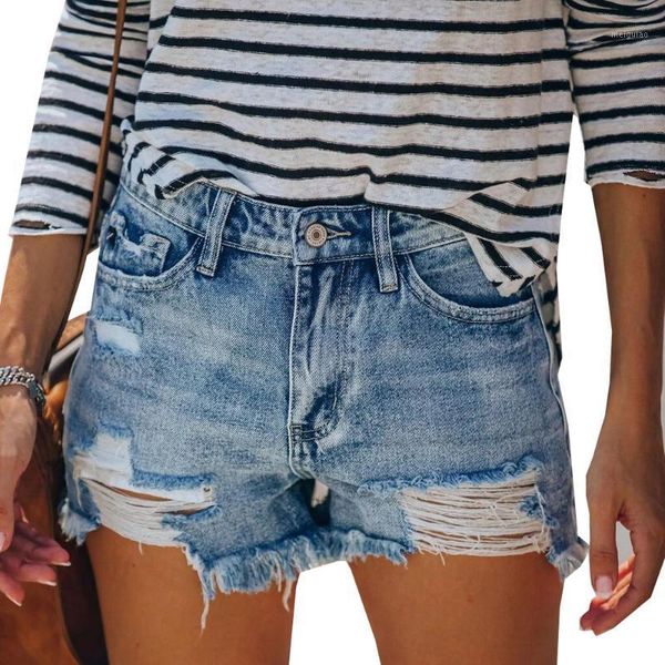 

huan beauty new jeans shorts for women middle waist hole tassel high elasticity casual zipper denim shorts hbp941, White;black