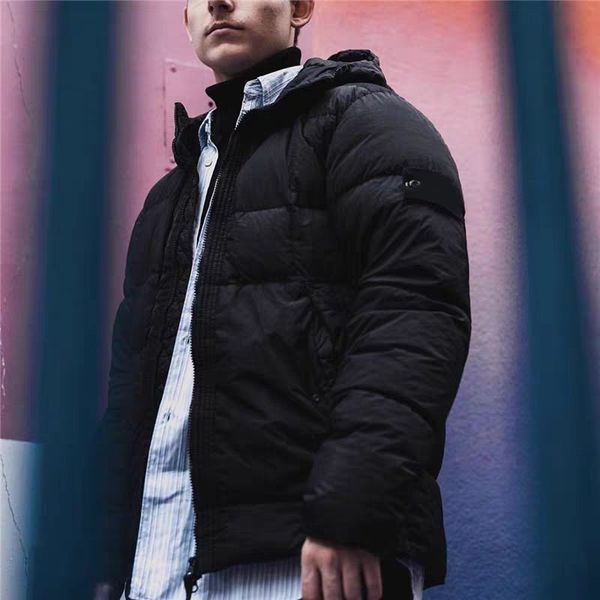 

mens parkas coat 2020 new mens puffer jacket winter thick down coats 20fw mens hiphop singer windproof clothes with badge, Black
