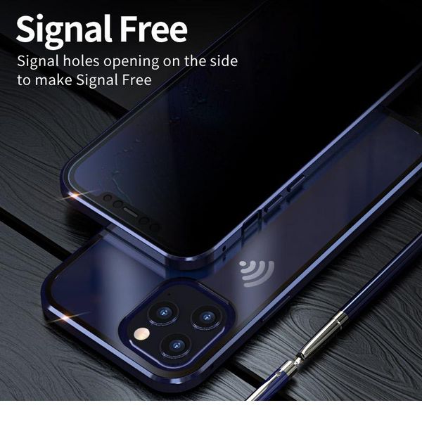 

2020 new anti peep magnetic phone case for iphone 11 12 pro max double sided glass metal adsorption privacy case fo jllwvb
