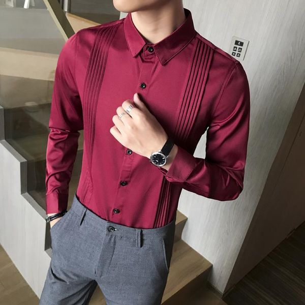 

selling product in 2020 new long-sleeved shirt nightclub bar ktv work clothes large size small youth chemise men's clothing, White;black