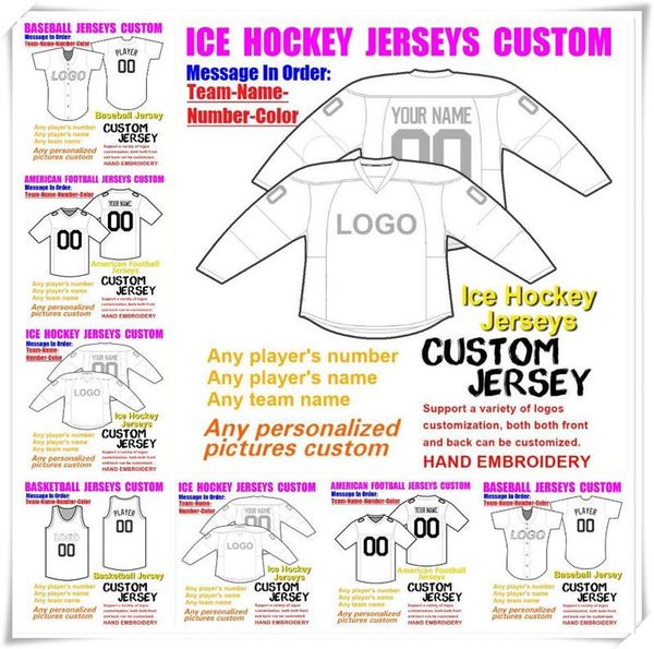 

custom basketball baseball ice hockey american football jerseys for men women youth college color 32 teams sports jersey blue 4xl 5xl 6xl, Black