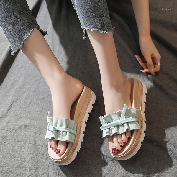 

low rubber slippers brief female summer 2019 male beach outside modis leather slides sandal clogs platform ladies allmatch new1, Black