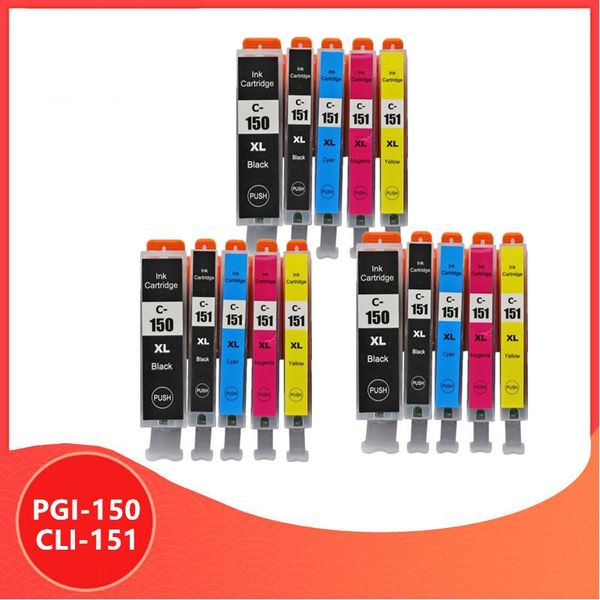 

15pcs pgi150 cli151 compatible ink cartridge pgi 150 cli 151 for canon pixma mg7510 ip7210 ip8710 mx721 ix6810 printer