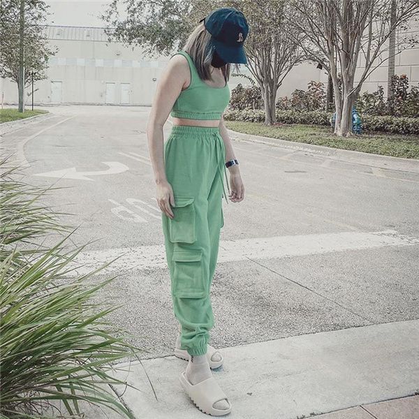 

autumn women's tracksuits new high waist corset overalls solid color vest casual suit, Gray