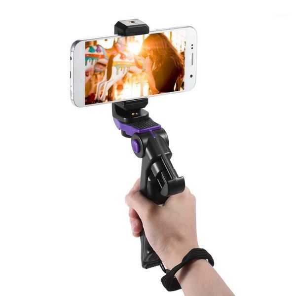 

lighting & studio accessories universal mini phone tripod stand handheld grip stabilizer with adjustable smartphone clip holder bracket for
