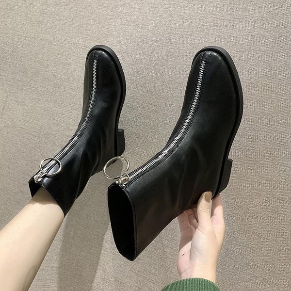 

guidi martin boots women's students candy-colored front zipper ghost emperor short boot lady shoes -40, Black