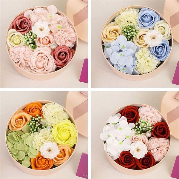

soap flower small round box unique soap bouquet flower arrangement gift box valentine's day christmas gift for girlfriends