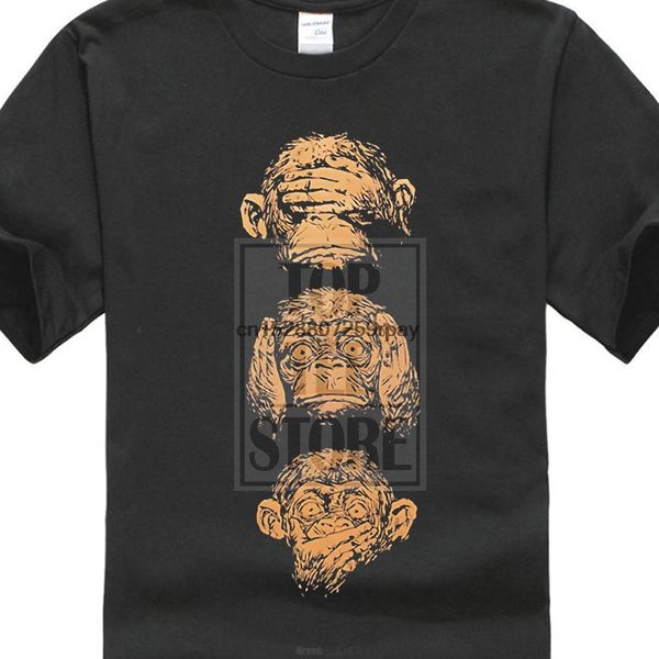 

round neck fitness suit funny three wise monkeys animal life ape men new arrival male tees hoodie designers t shirts sweatshirt