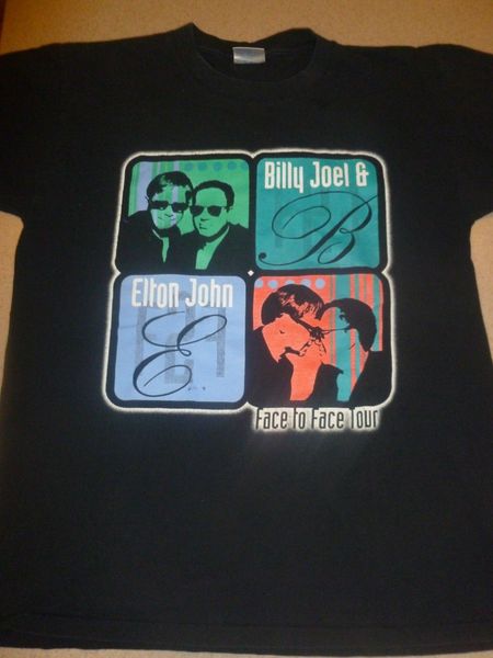 

2001 face to face tour t -shirt elton john & billy joel 20" chest t shirt summer cool funny t-shirt sport hooded sweatshirt hoodie