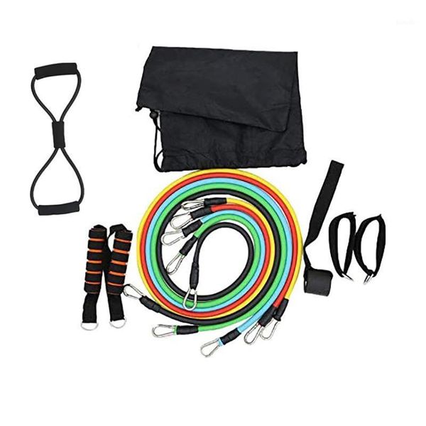 

12pcs / set fitness resistance bands set exercise elastic pull string for aerobic exercise workout1