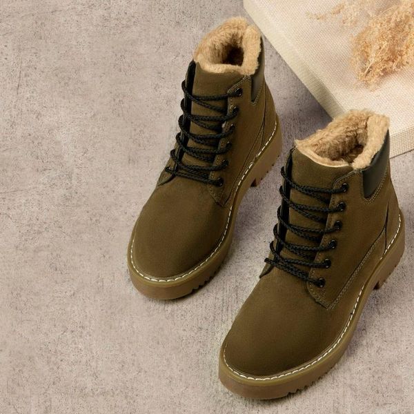 

замша кожа женщин зимние ботильоны для женщин снега сапоги шерсти меха подкладке теплые ботинки водонепроницаемый maroon 2020 новый, Black