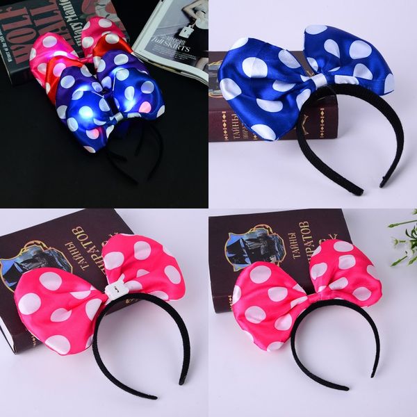 

head hoop led light up toys disguise ball party new style hair ornament dot luminescence bowknot headband factory direct selling 2 2rc p1