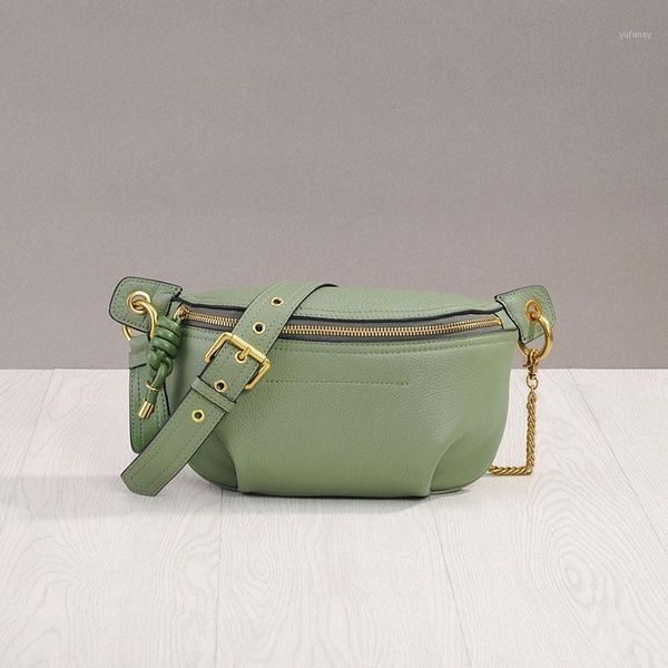 

waist bags 2021 genuine leather bag women single shoulder slanting versatile chest fashionable summer cross bodybag belt1