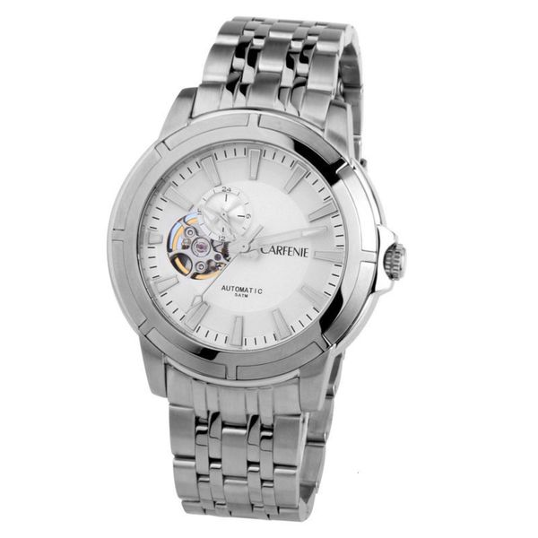 

mechanical all kinds of watches men's watch steel band automatic mechanical watch luminous men's hollow gold waterproof watch, Slivery;brown