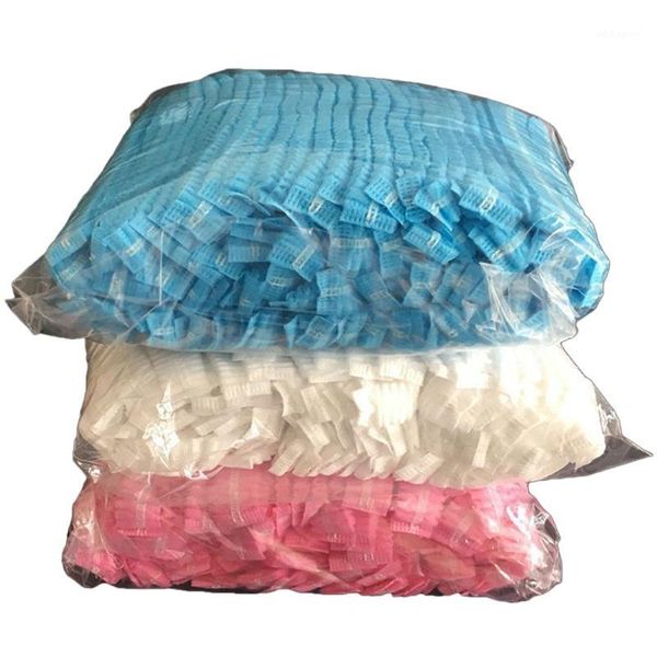 

shower caps 300pcs disposable non-woven cap thick dust-proof strip hat hood beauty salon protection mushroom1