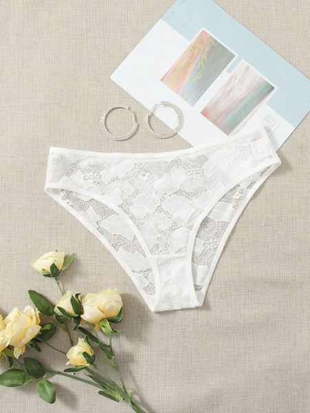 

plus floral lace panty h1yk#, Black;white