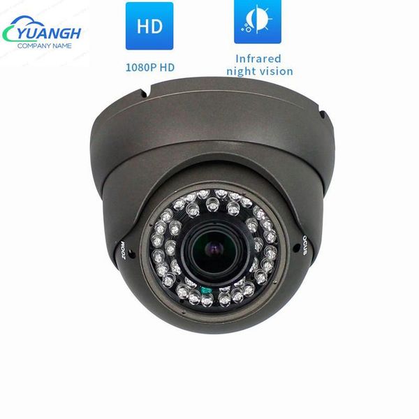 

camera security ahd 1080p metal dome 2.8-12mm lens manual zoom ir night vision indoor video surveillance camera