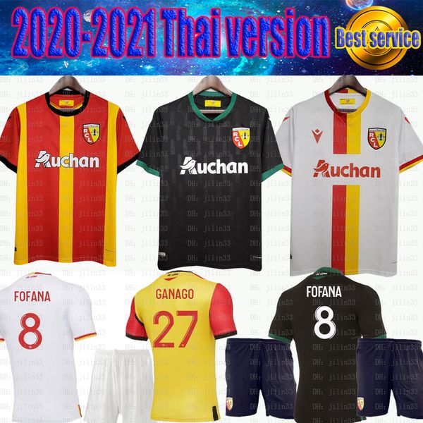 

2021 rc lens away soccer jerseys gradit fortes cahuzac perez 2020 2021 rc lens maillot de foot camisa de futebol men's football shirts, Black;yellow