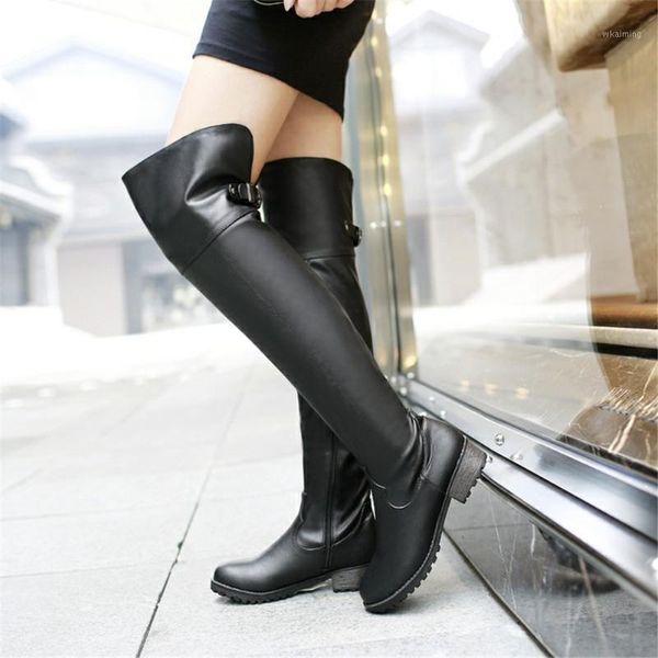 

boots brand chunky heels classic over the knee riding female stylish winter shoes women1, Black
